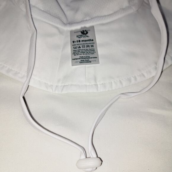 Green Sprouts 9-18 M 100% Recycled Polyester White Sun Hat - Picture 10 of 10